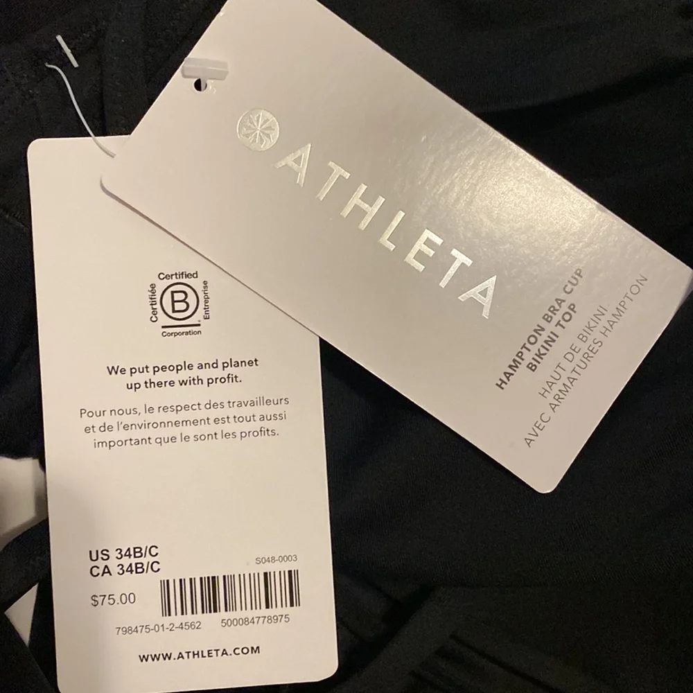 🖤 Athleta Hampton Bra Cup Bikini Top // Black 798475
